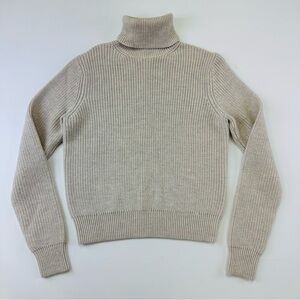 Aritzia Wilfred Laurel merino wool womens turtleneck size Small neutral ribknit